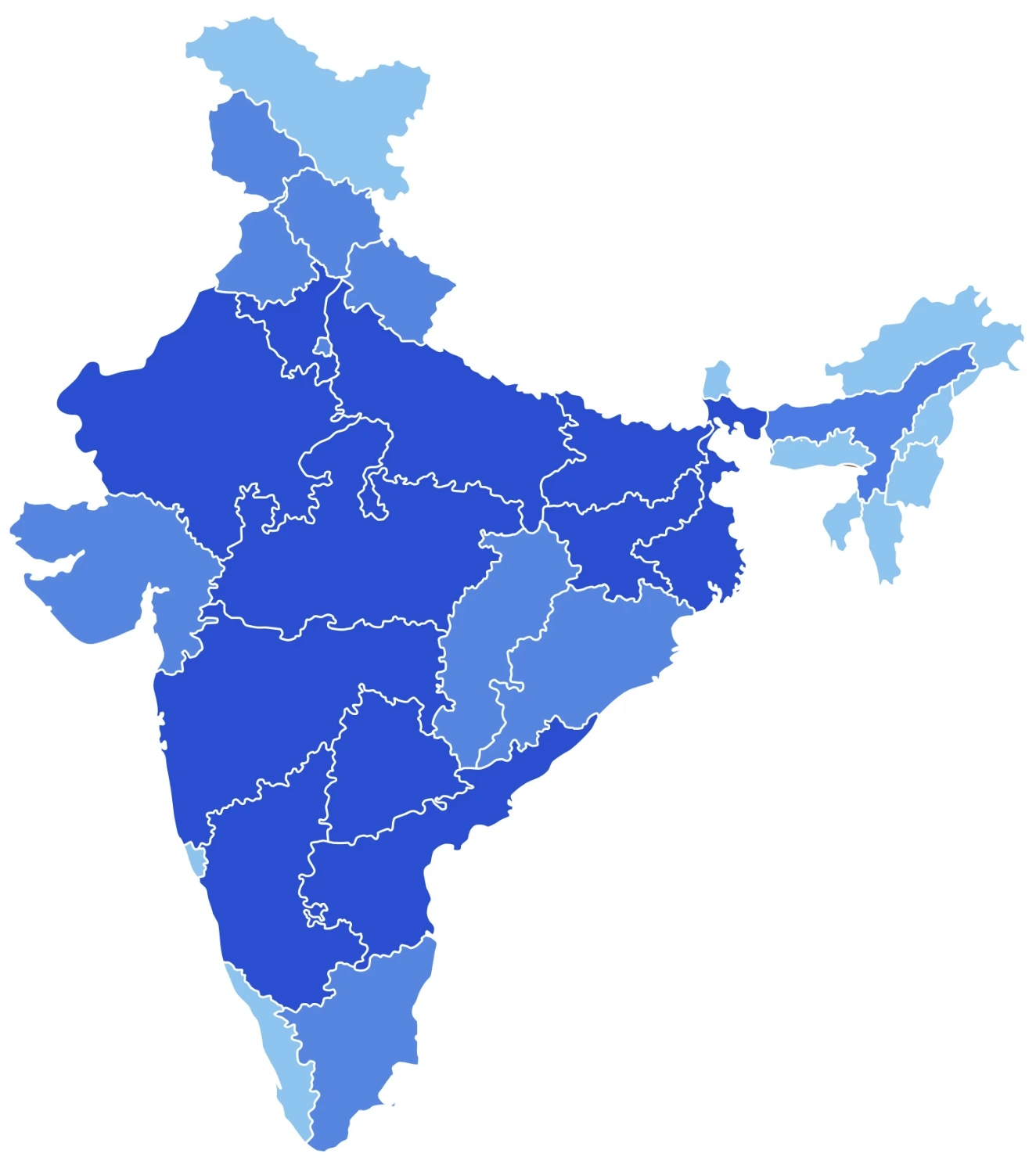 clients in various location of india, map image